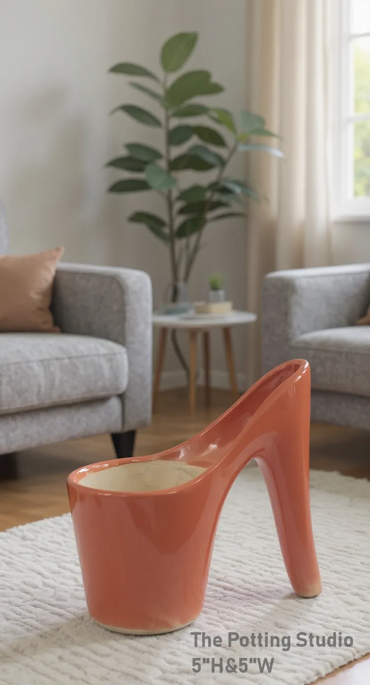 Ceramic Shoe Planter 5"H &5"W