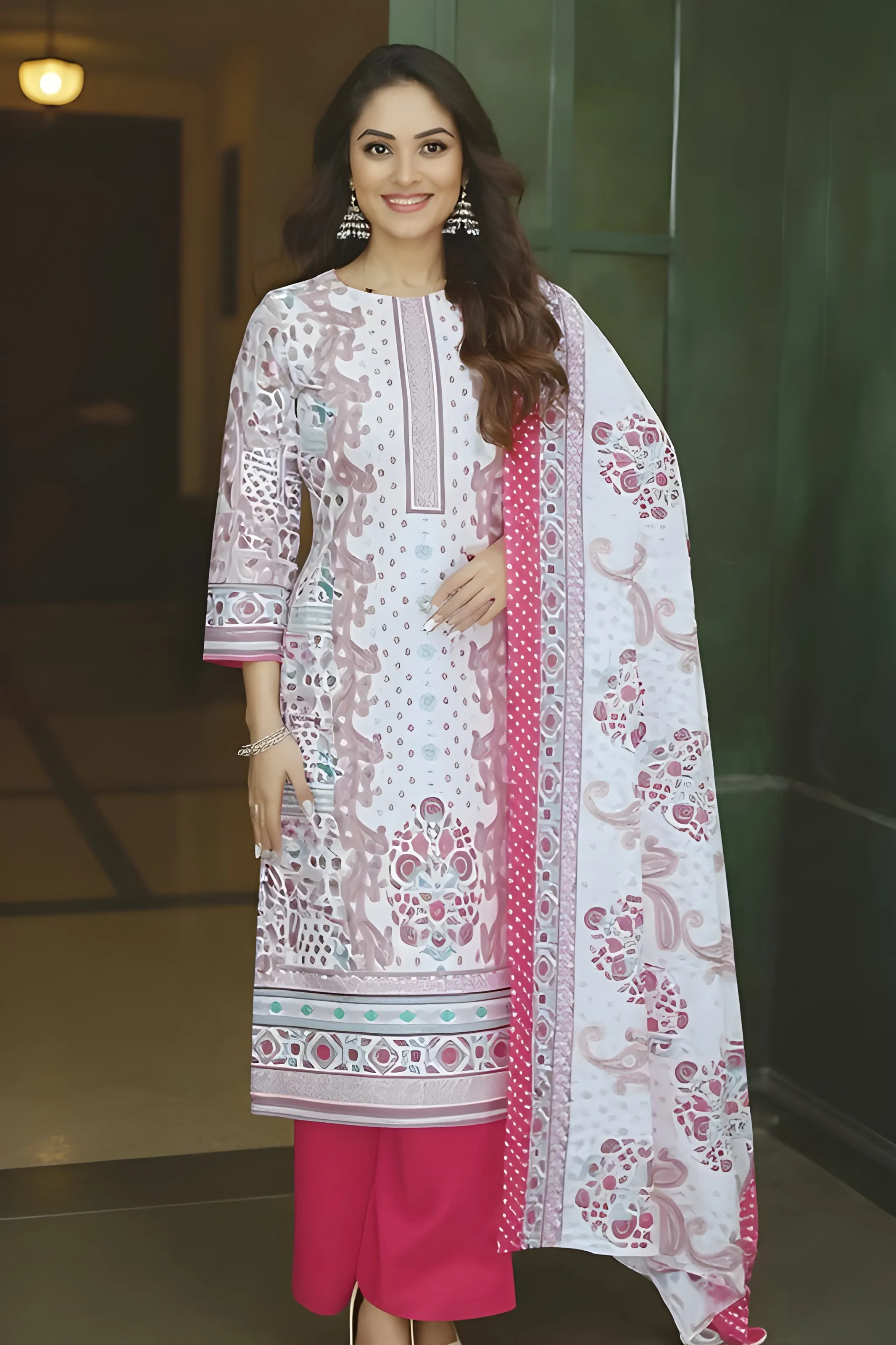 Pink Floral Salwar Suit