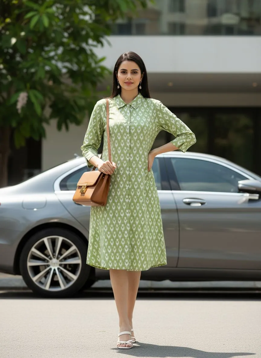 Pastel Ikat Midi Dress