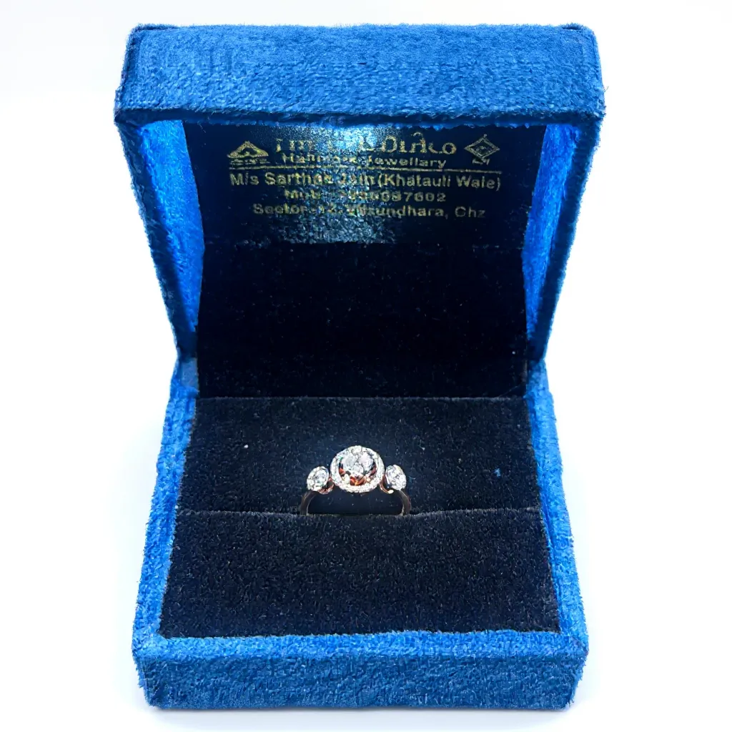 IGI Certified in 14kt Rose Gold Natural Diamond π Ring