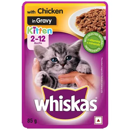 Whiskas Wet Cat Food - Kitten 2-12 Months Chicken In Gravy 85 g