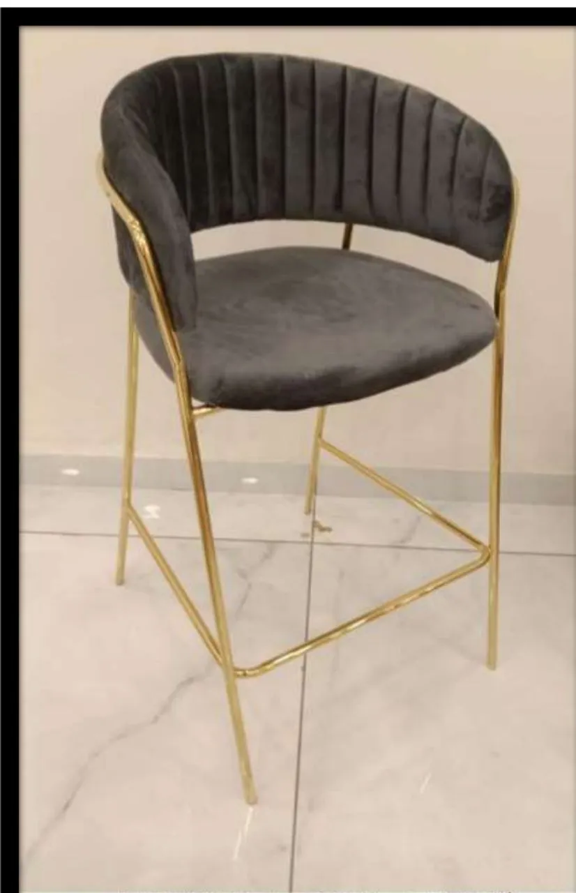 Velvet Gold Bar Chair