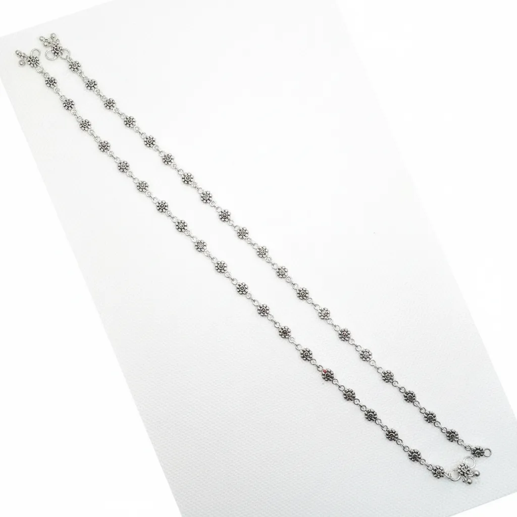 Floral Metal Anklet view 2