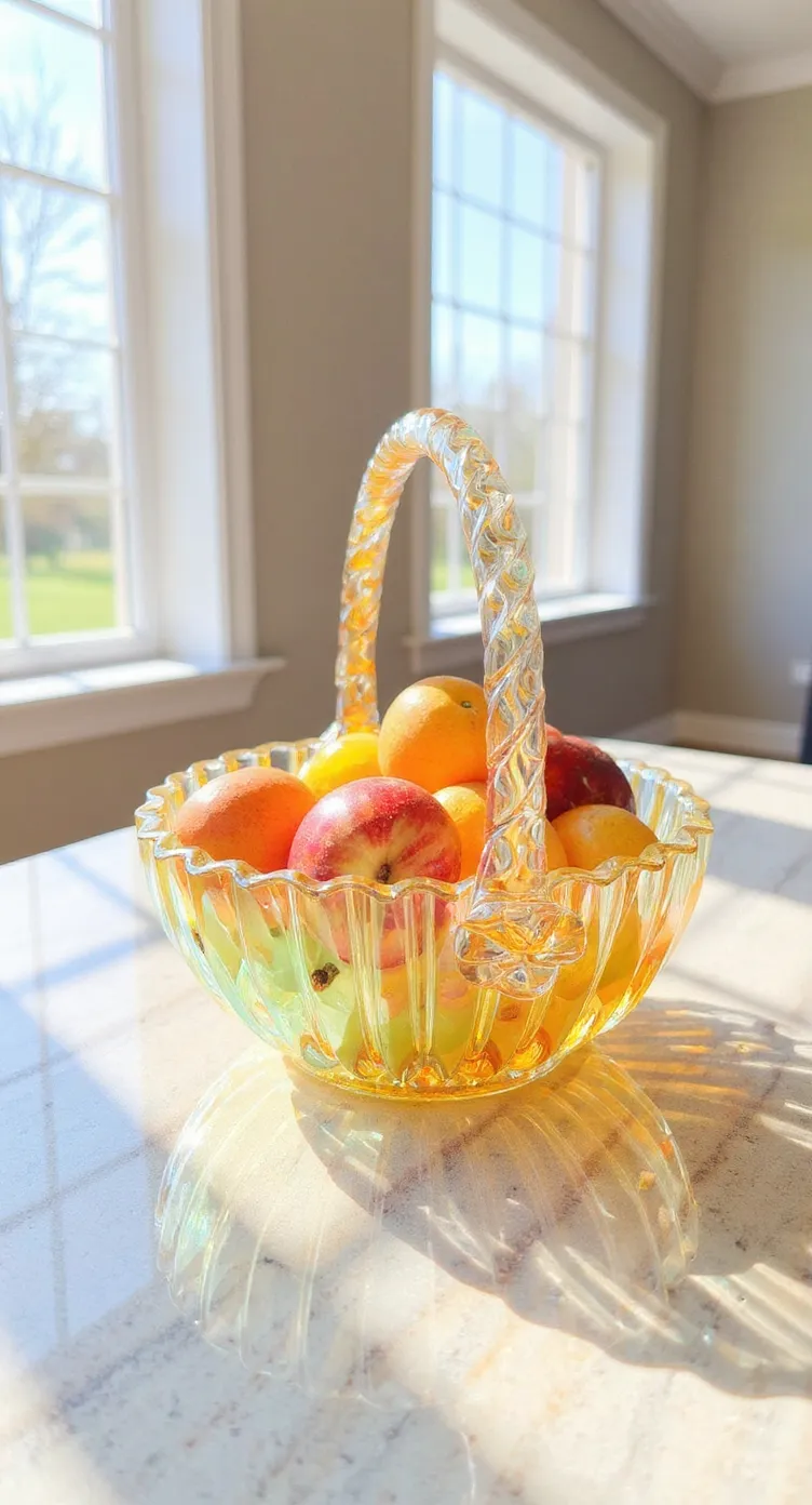 Decorative Glass Basket In Two Hues