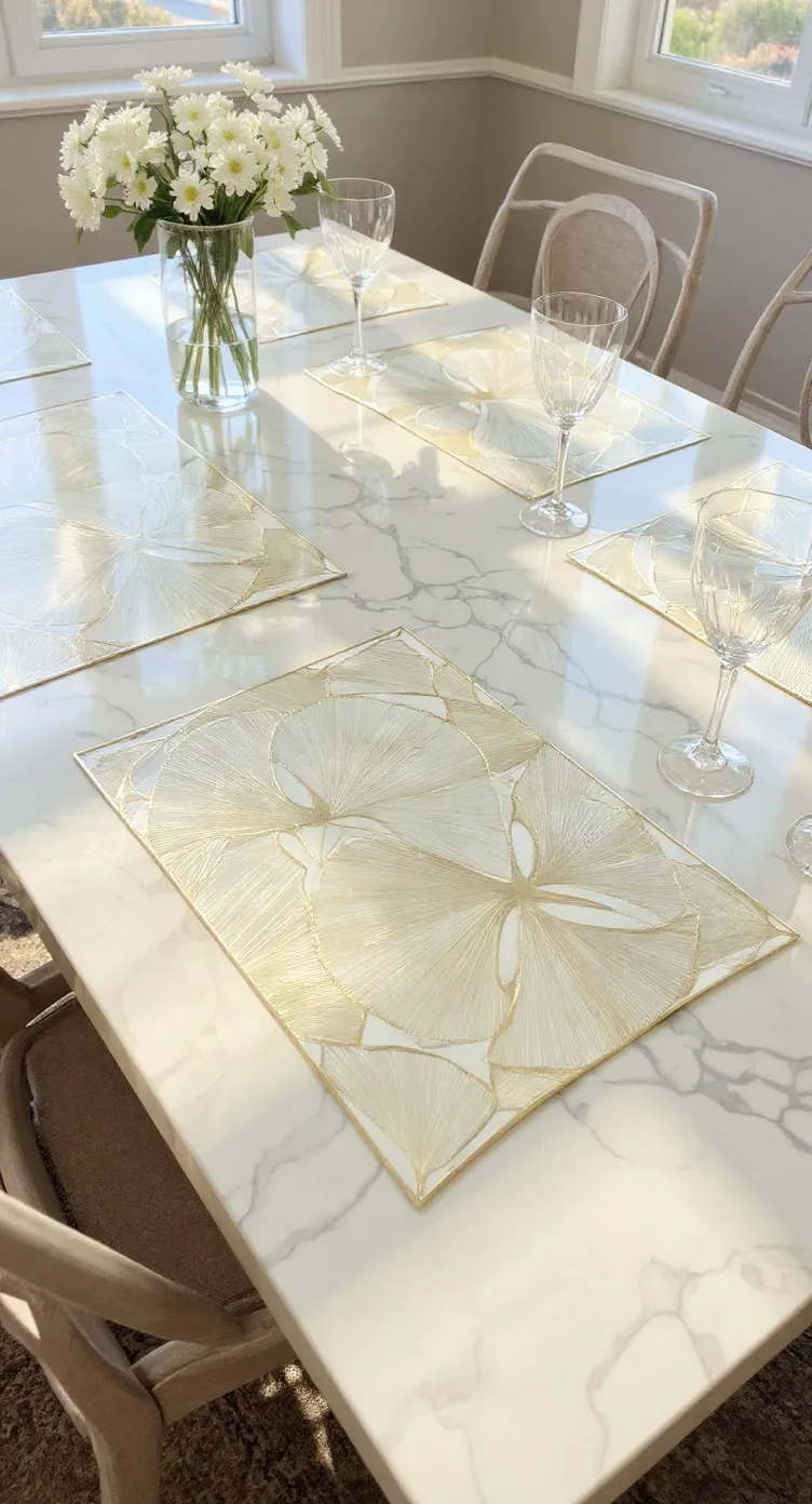 Gold-Accented Leaf Placemats