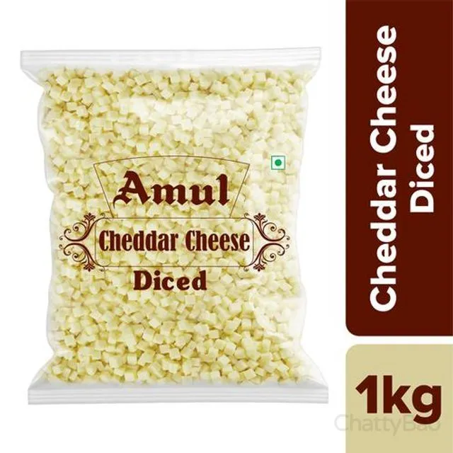 Amul Cheddar Cheese Diced 1 kg