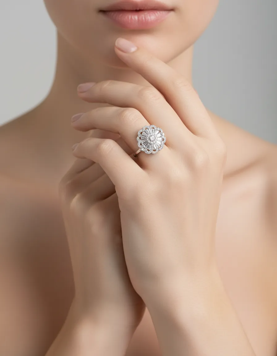 Diamond Look Silver Ring