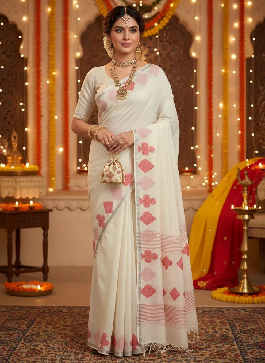 Elegant Linen Saree