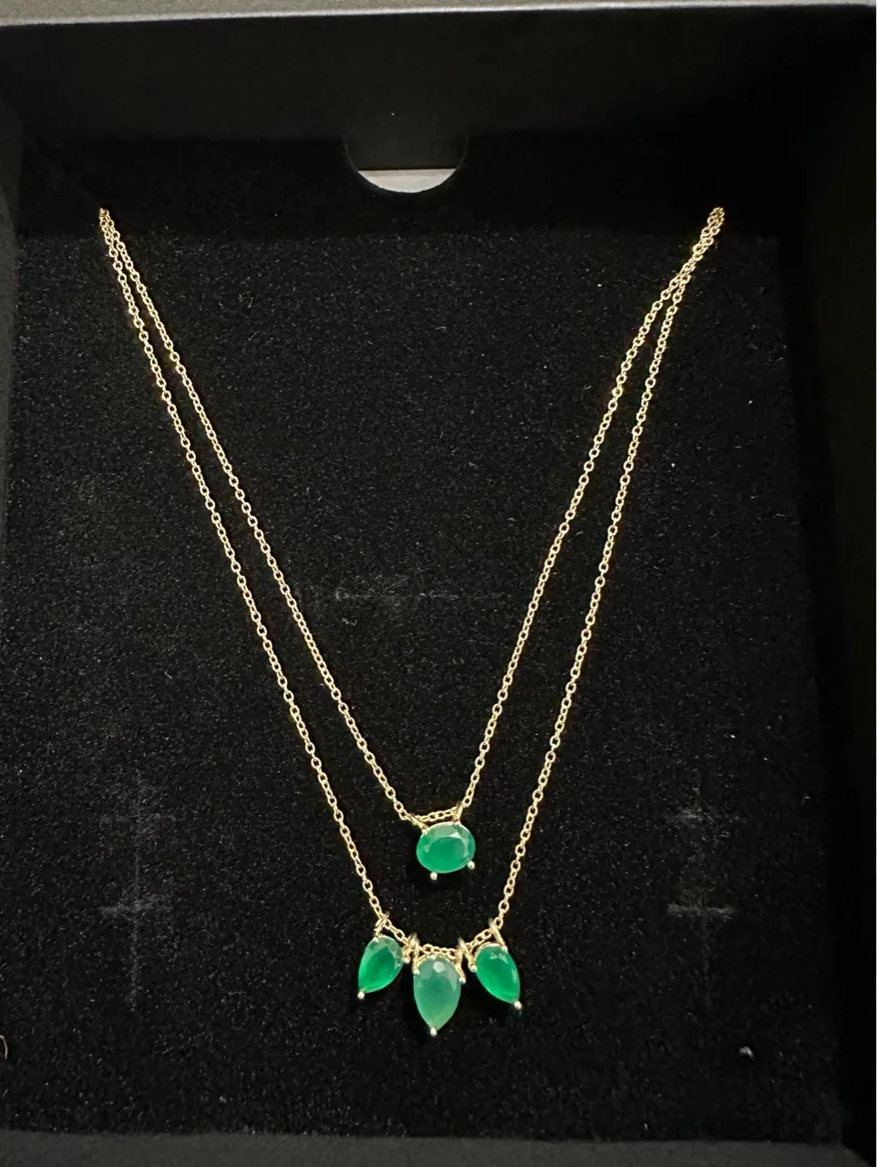 Emerald Teardrop Necklace view 2