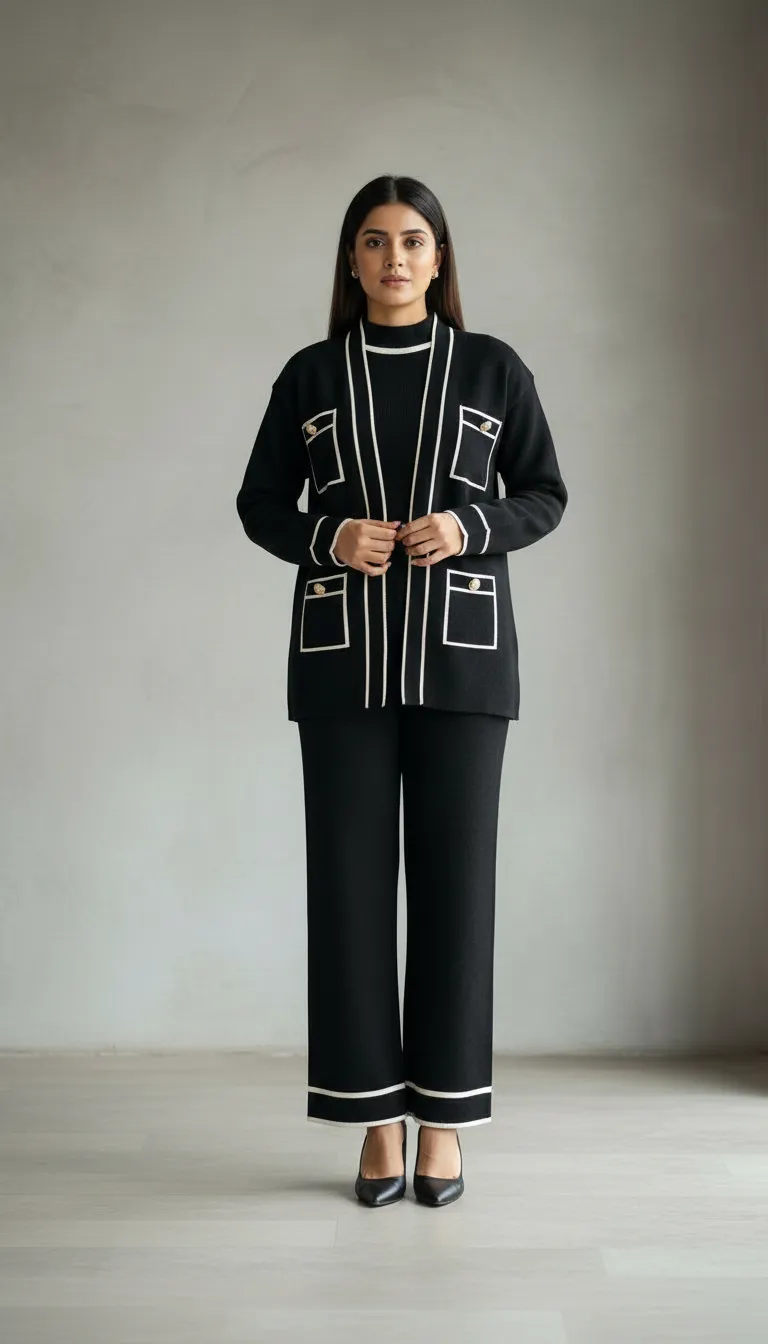 Black Wollen Co-ord Set