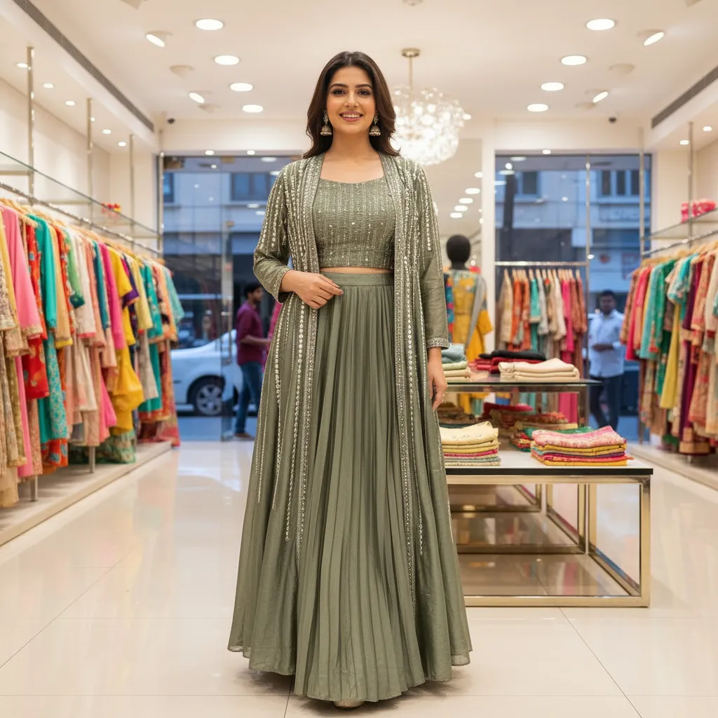 Panache Green Embroidered Kurta Set