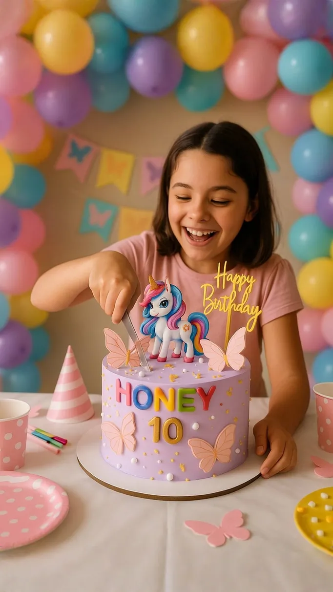 Unicorn Themed Birthday Cake