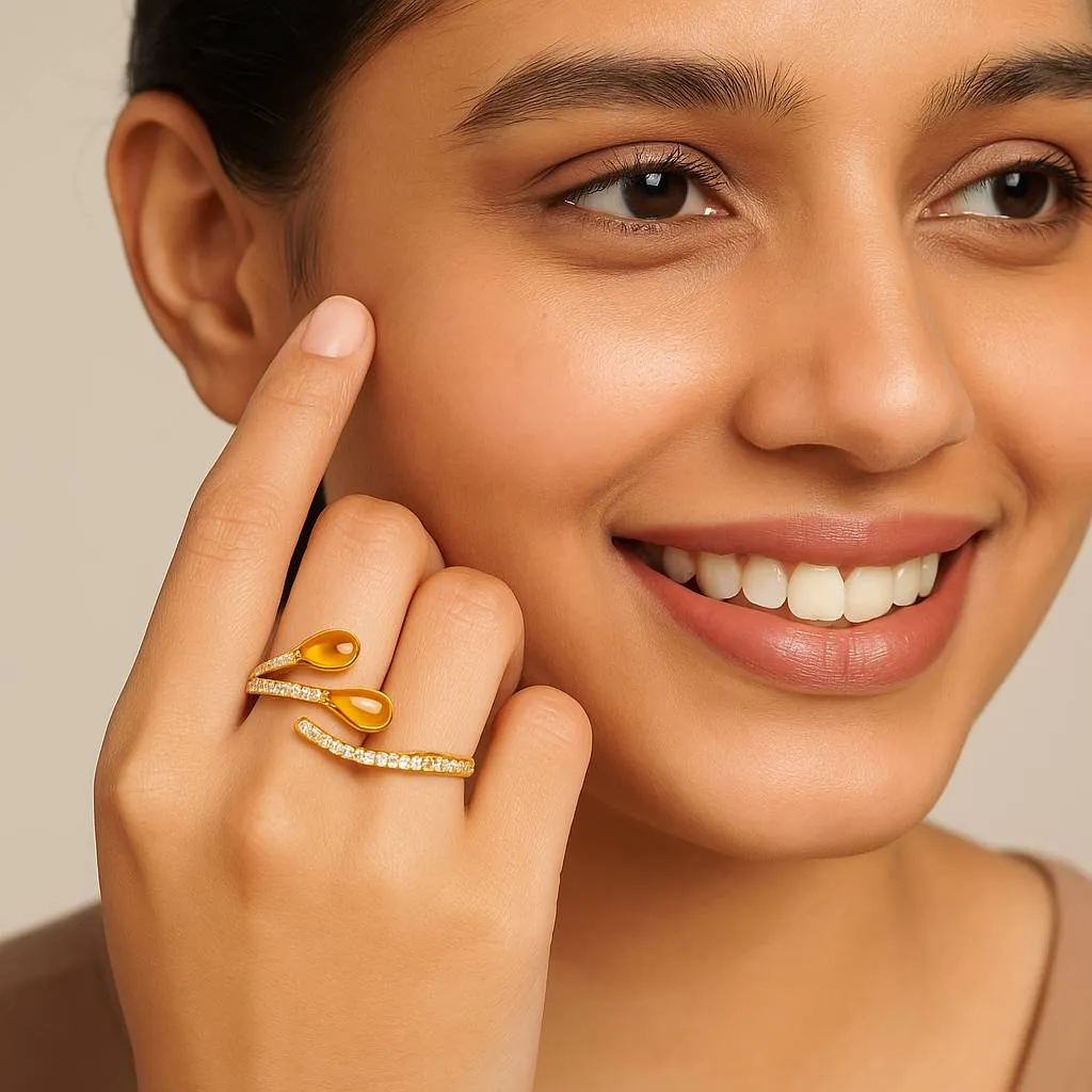 Amber Drop Ring