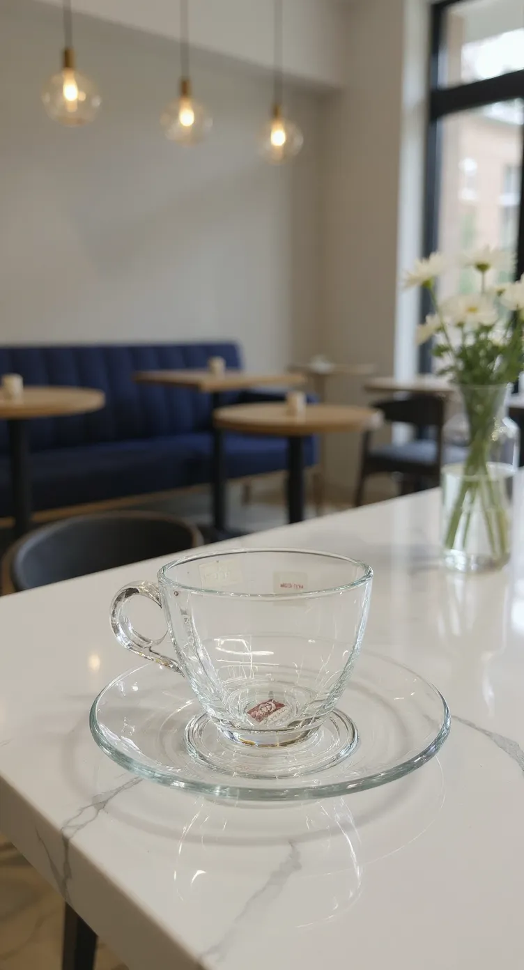 Glass Cup and Saucer