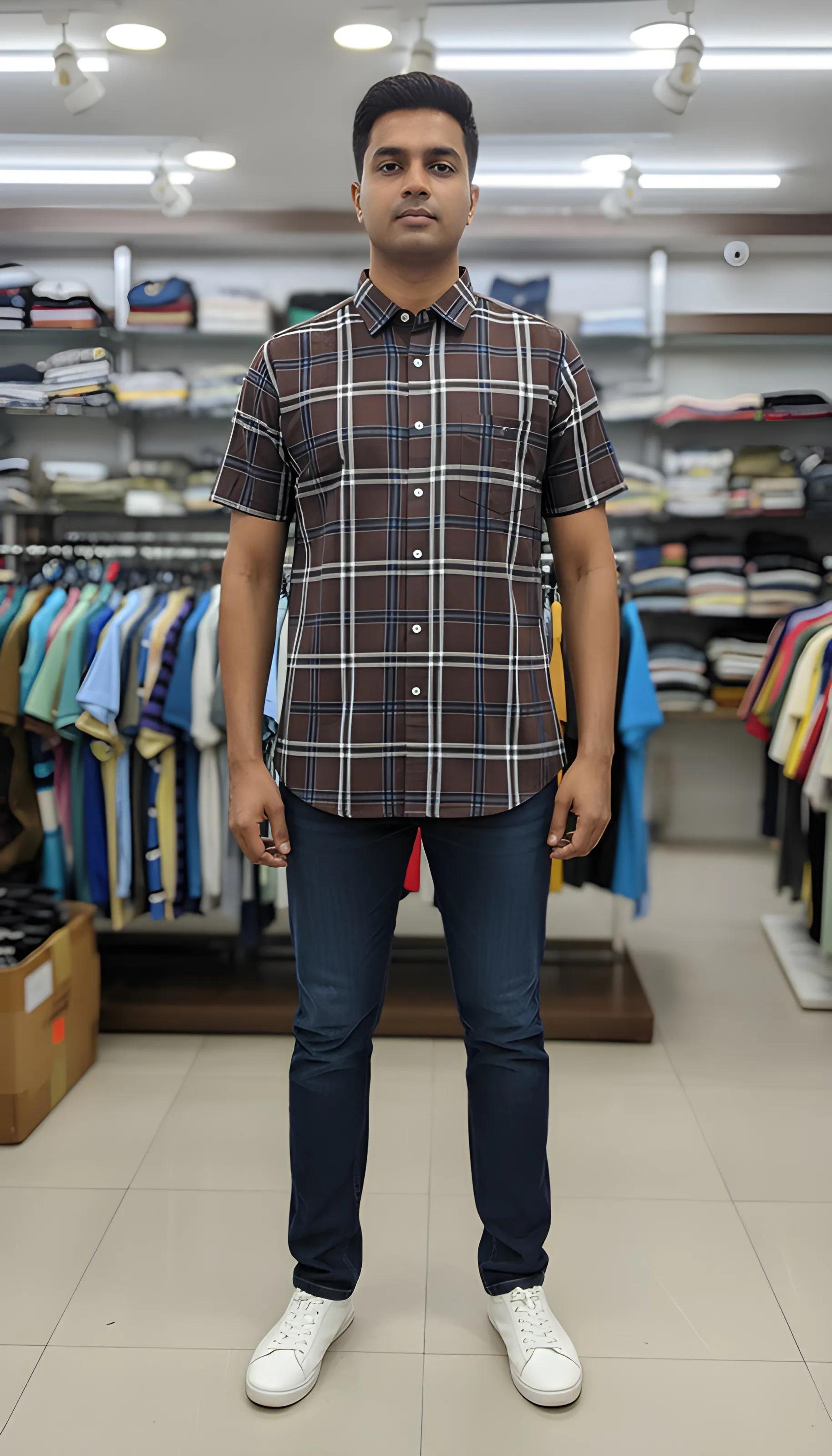 Tiger Polo Plaid Casual Shirt