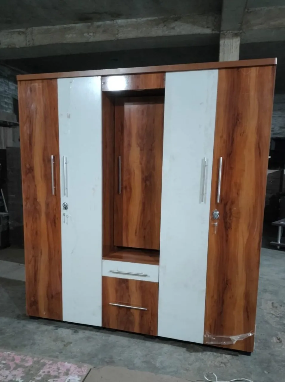 Two-Tone Wooden Wardrobe