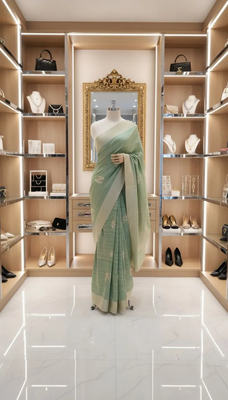 Elegant Organza With Zari Booti