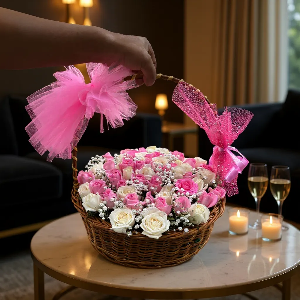 Velvet Cactus Luxury Flower Basket