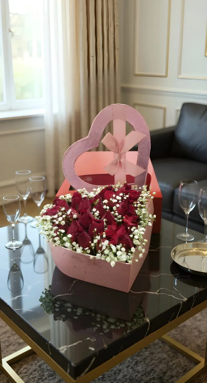 Heart-Shaped Rose Bouquet Small Size