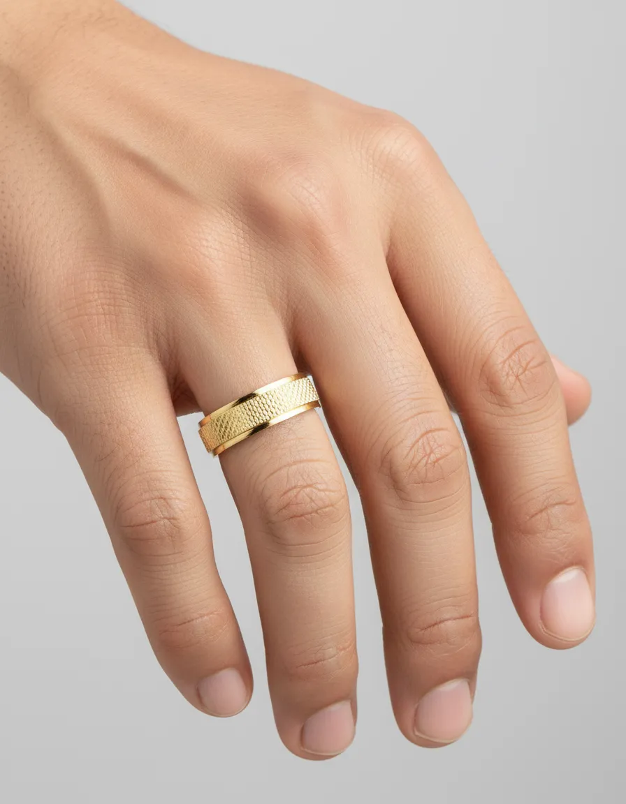 Gold Textured Band Ring