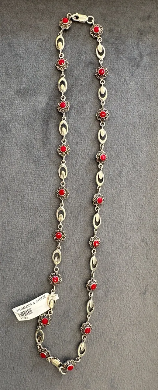 Shimmer & Shine Silver-Red Anklets view 3