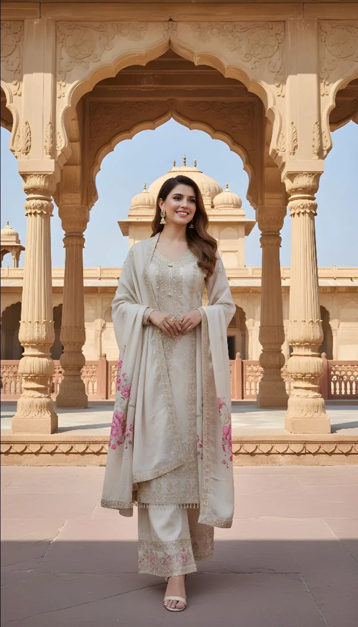 Elegant Beige Salwar Suit