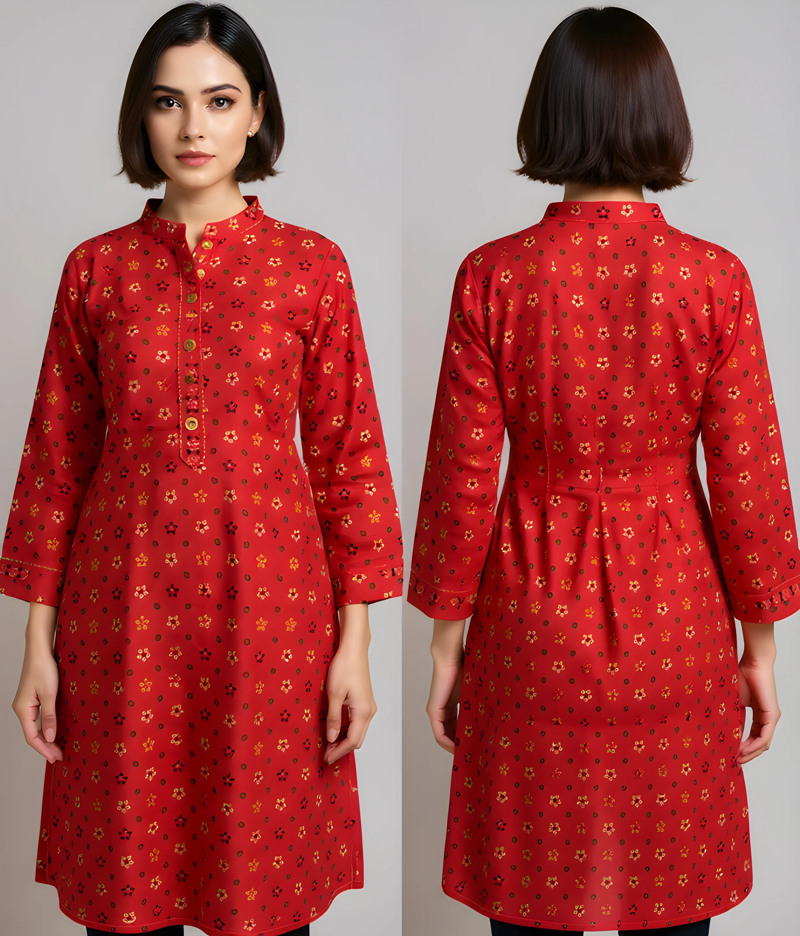 Red Printed Kurti