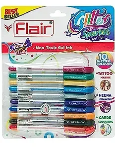 Flair Glitter Sparkle Gel Pen Black