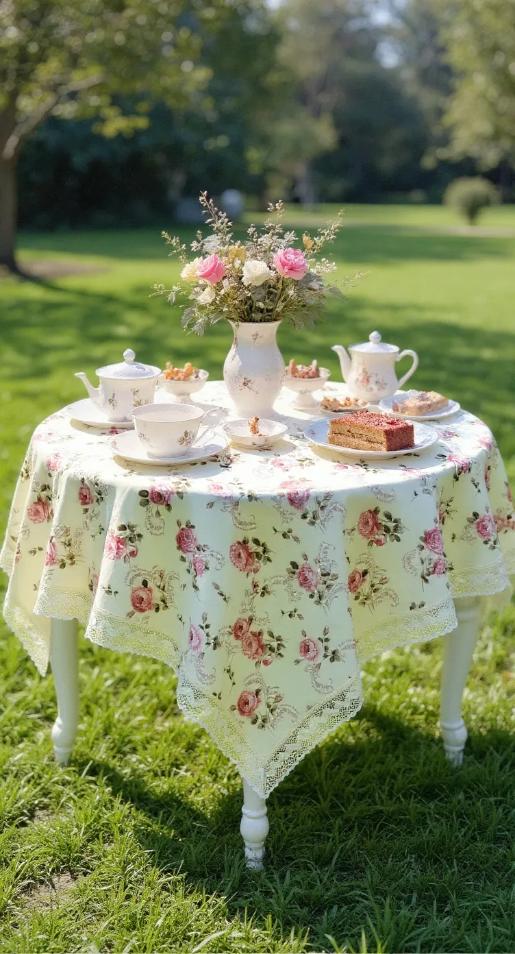 Floral Print Table Cloth