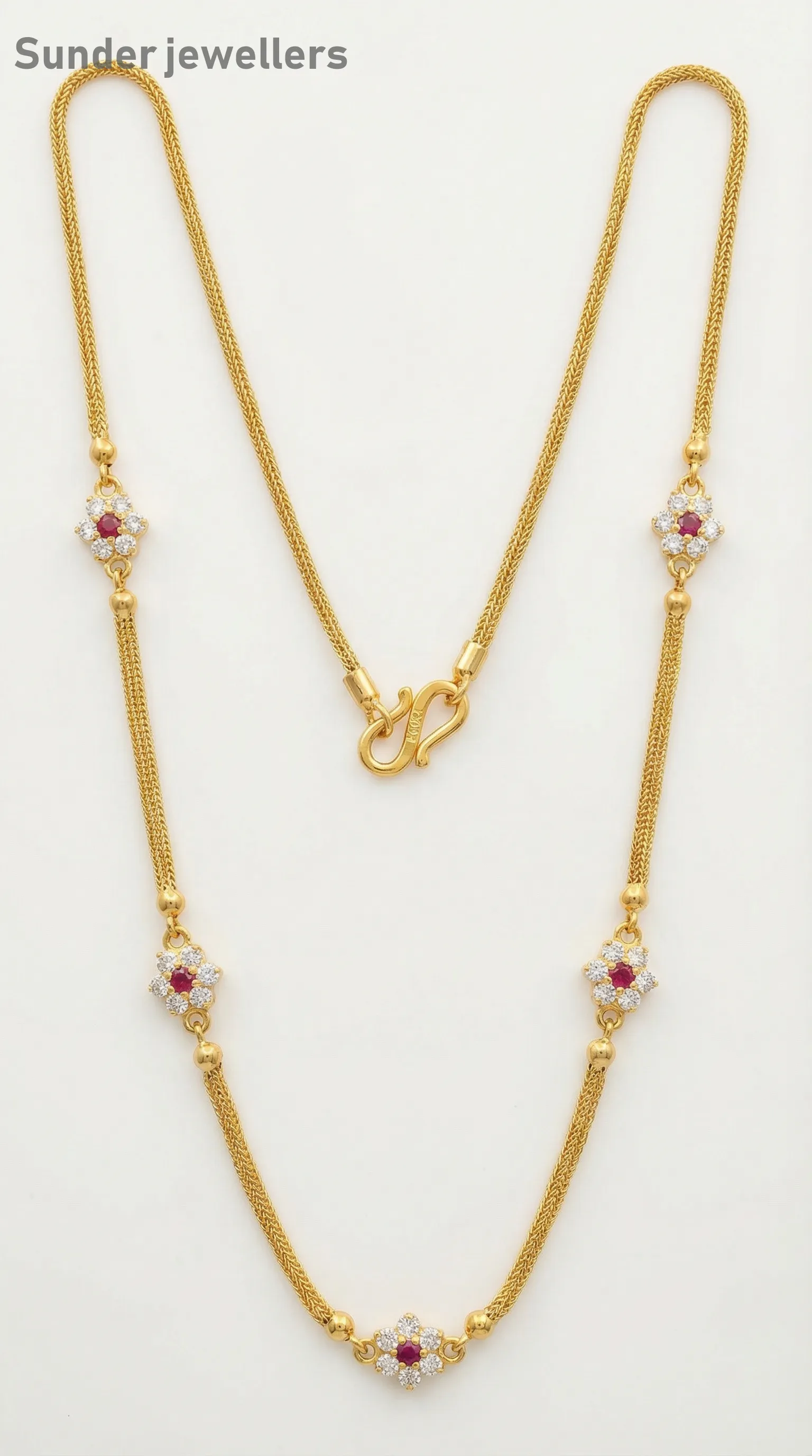 Gold Necklace with Pendants