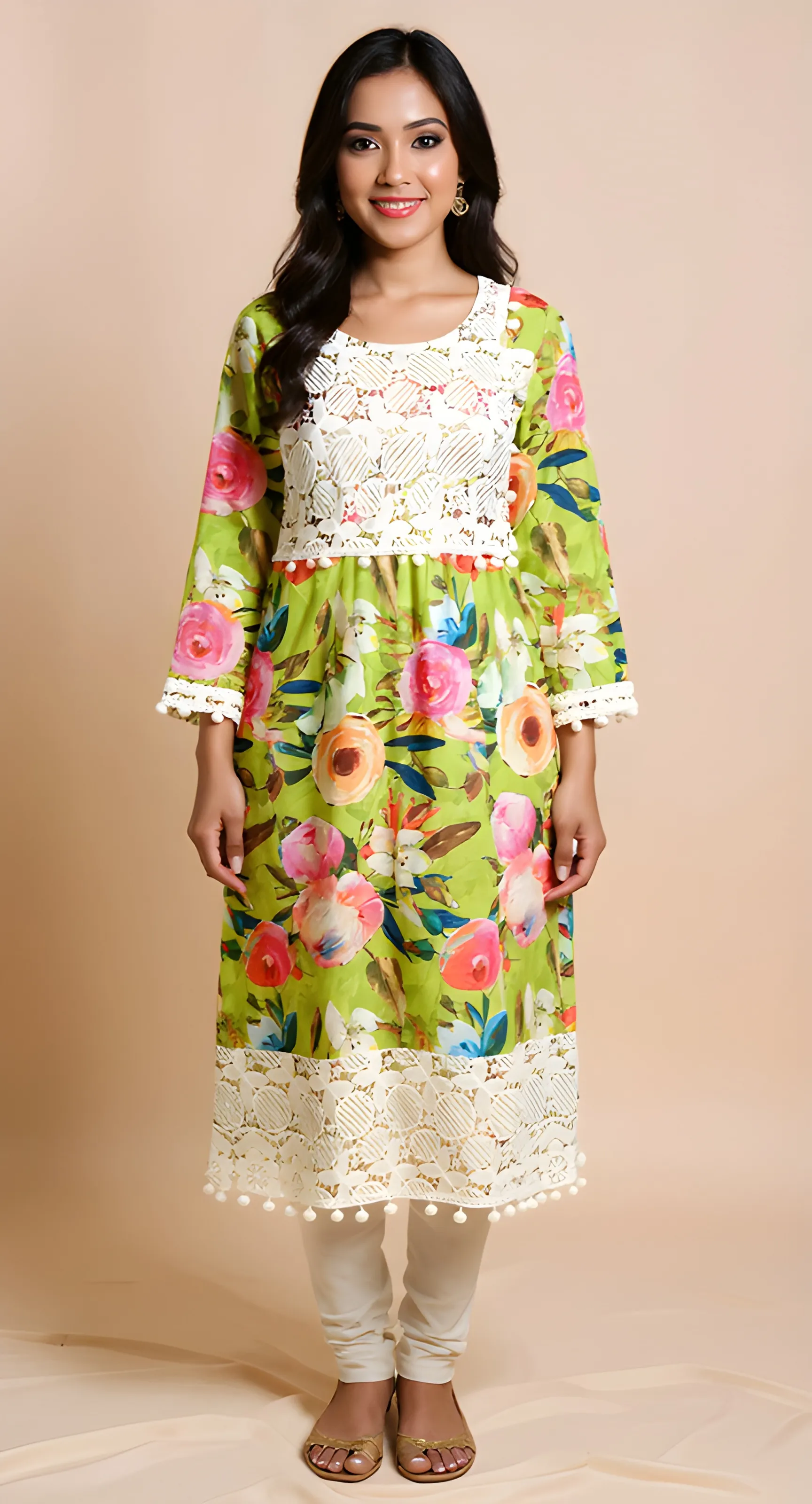 Pratibha Floral Lace Tunic