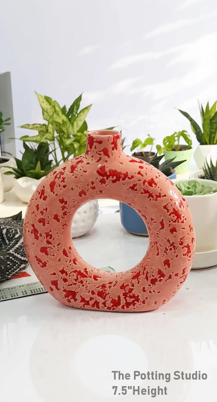 Ceramic Donut Vase 7.5"Height
