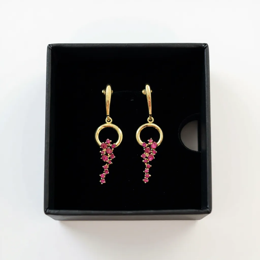 Ruby Cascade Necklace and Earrings Set view 2