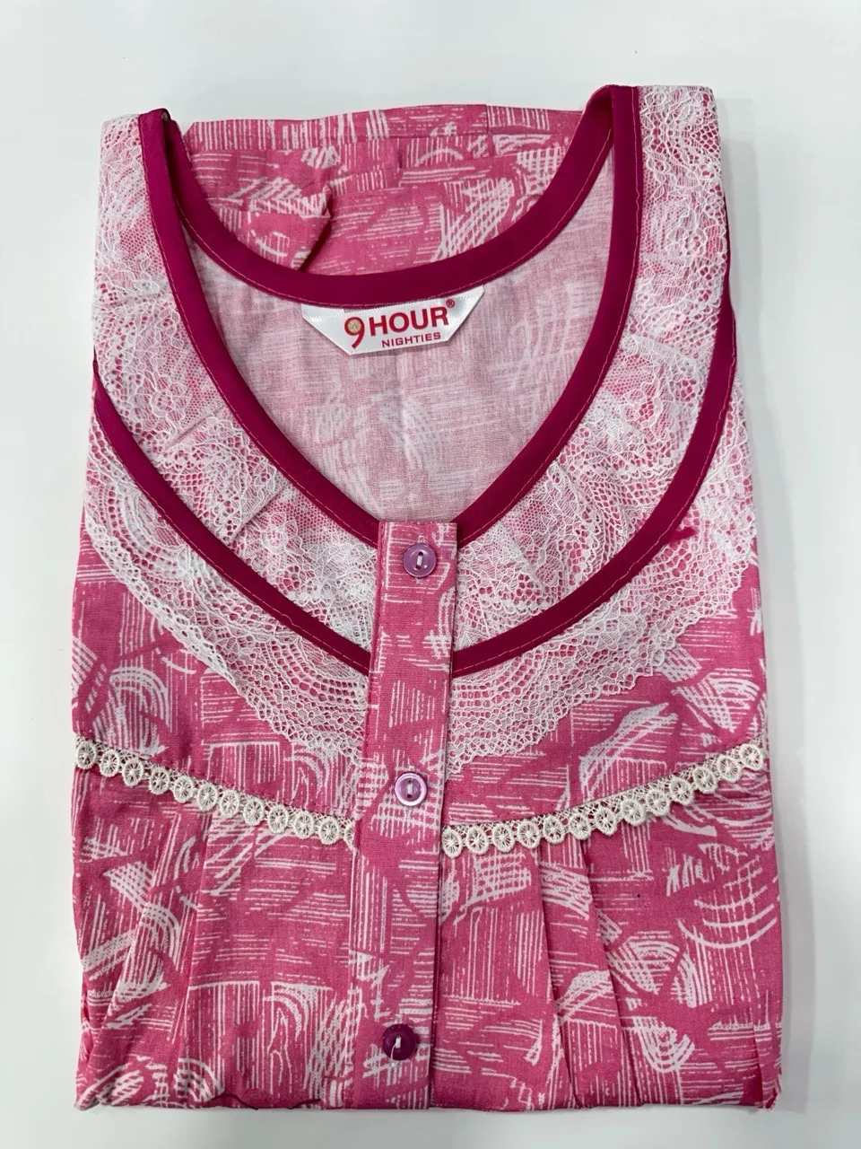 Lace Neck Cotton Nighty