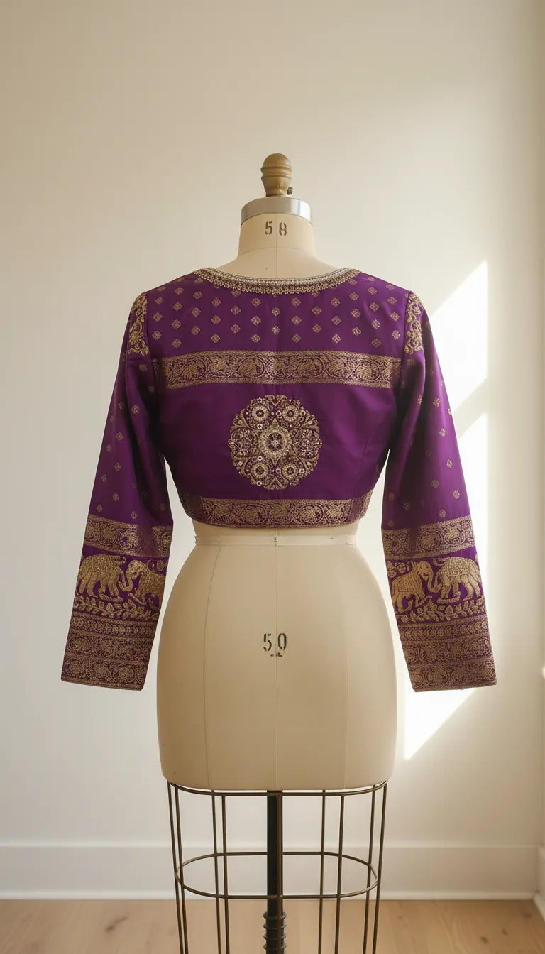 Embroidered Purple Blouse view 2