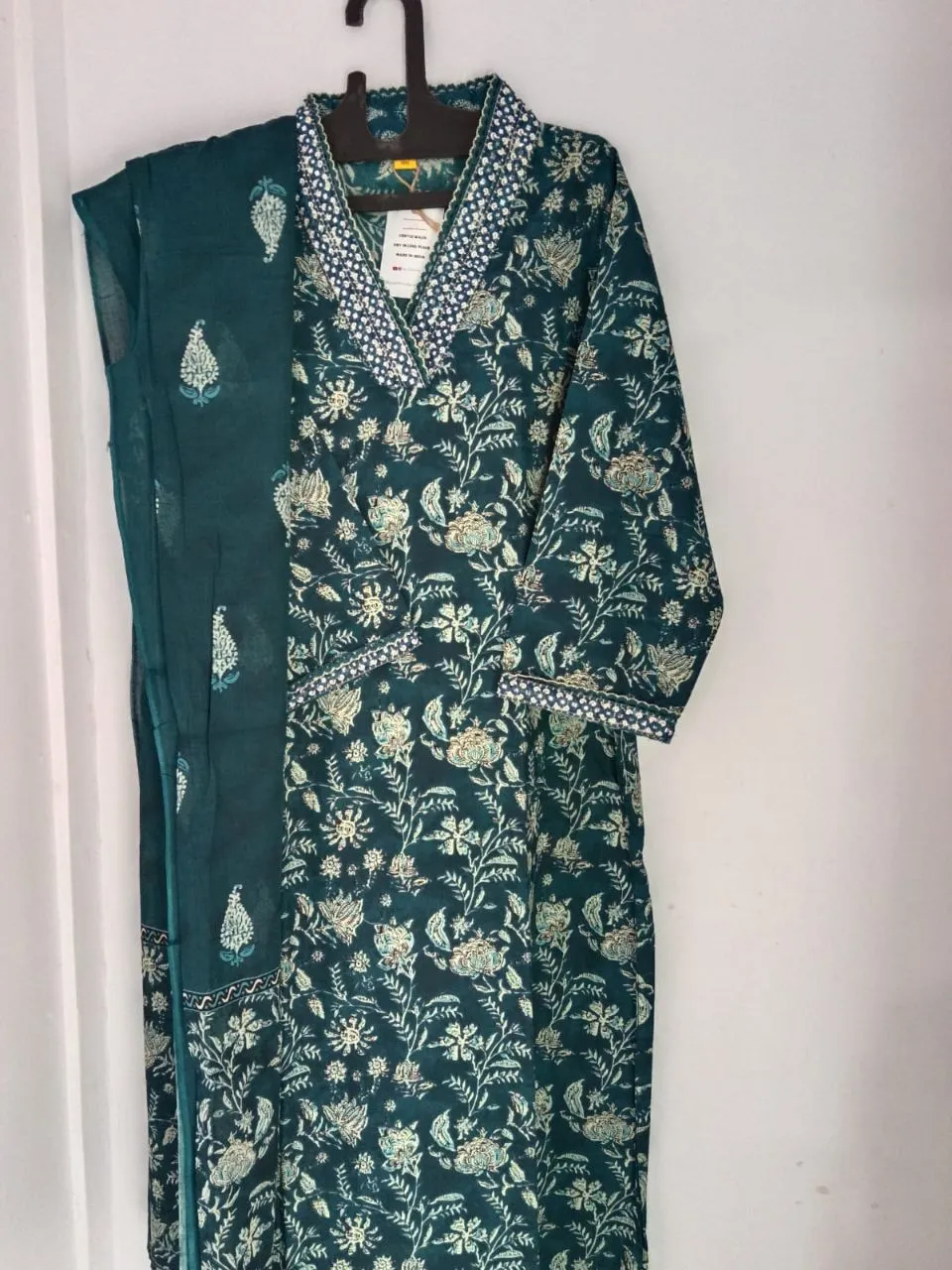 Embroidered Teal Salwar Suit