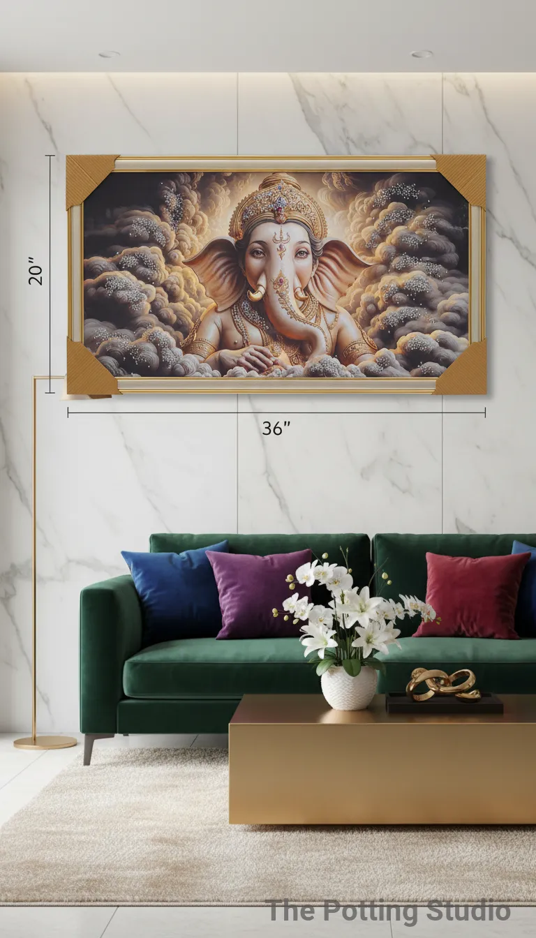 Ganesh Wall Art 20"H & 36"W