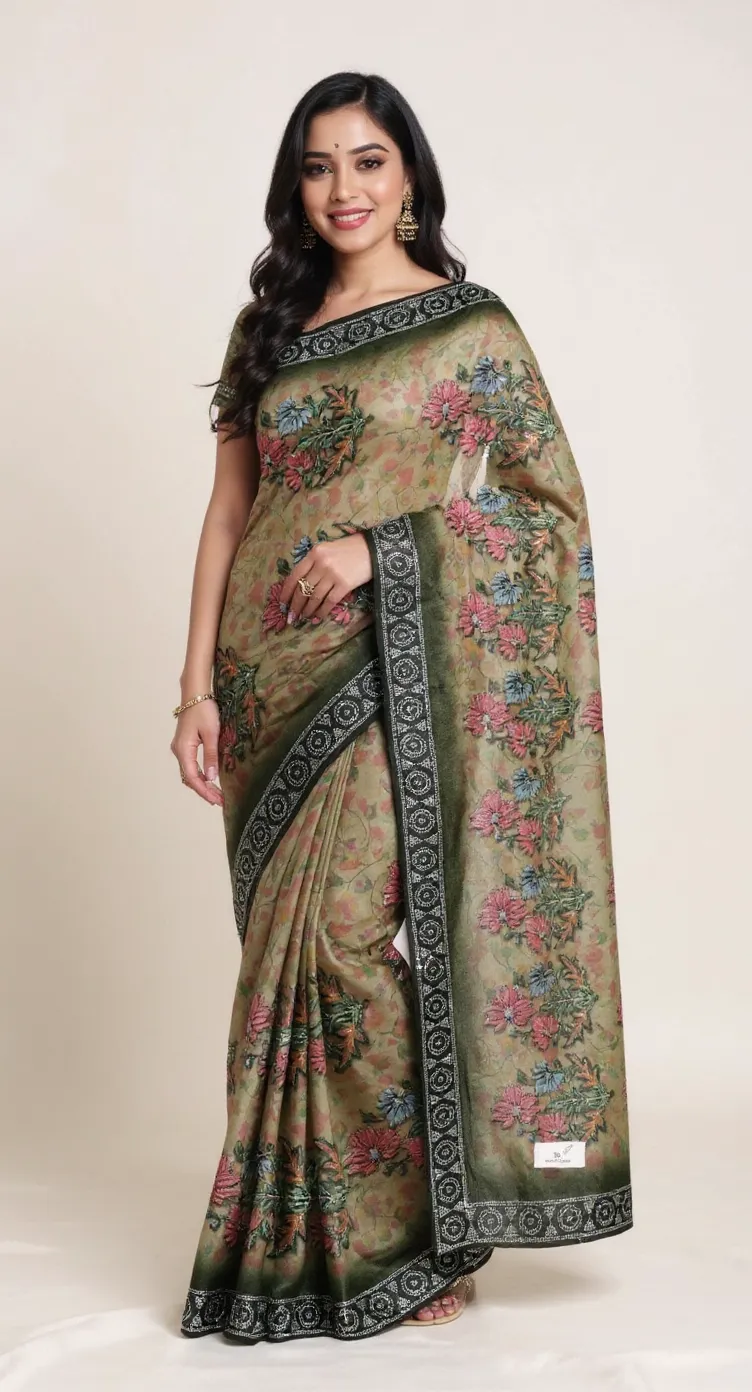 Embroidered Leo Saree