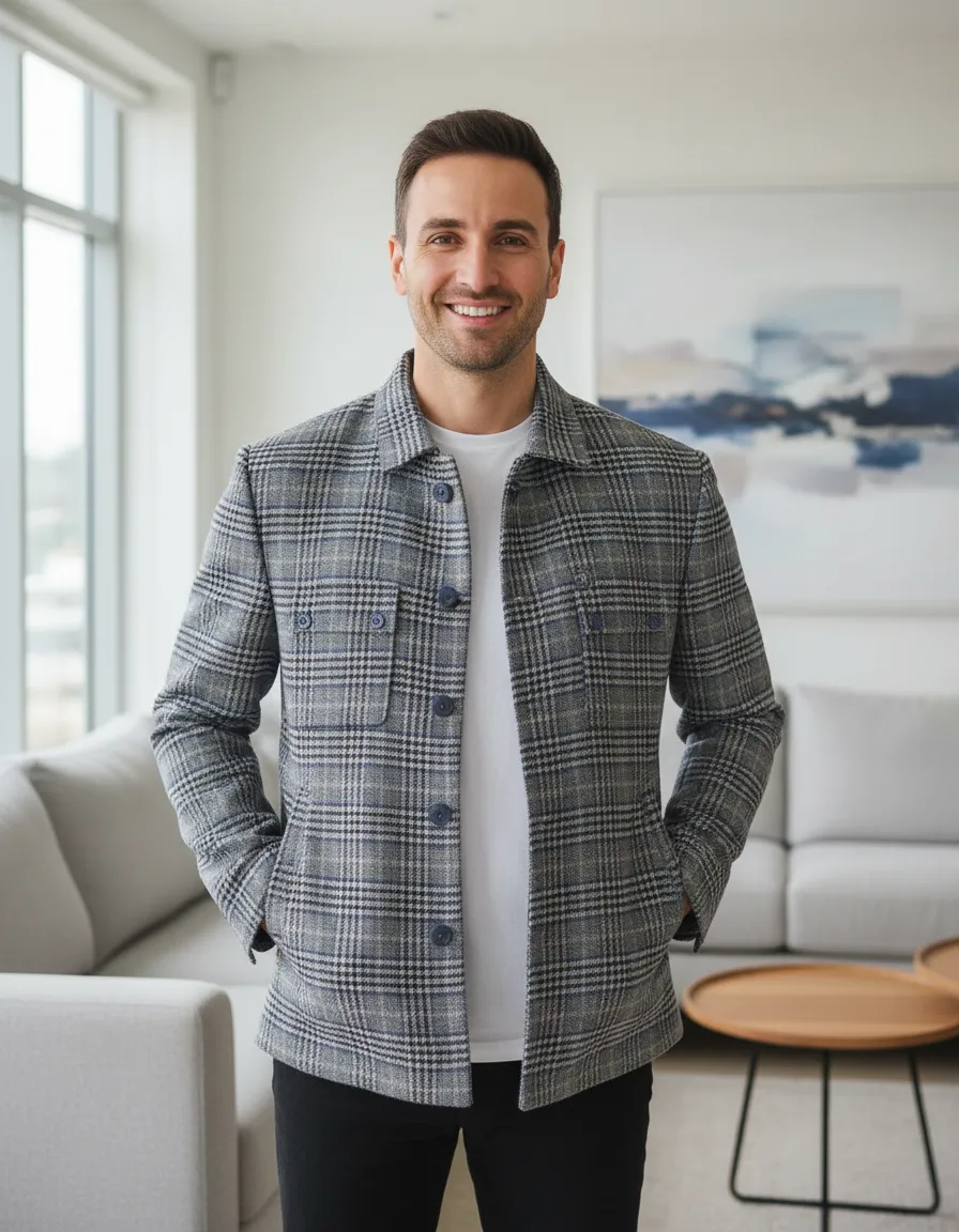 Plaid Wool Blazer