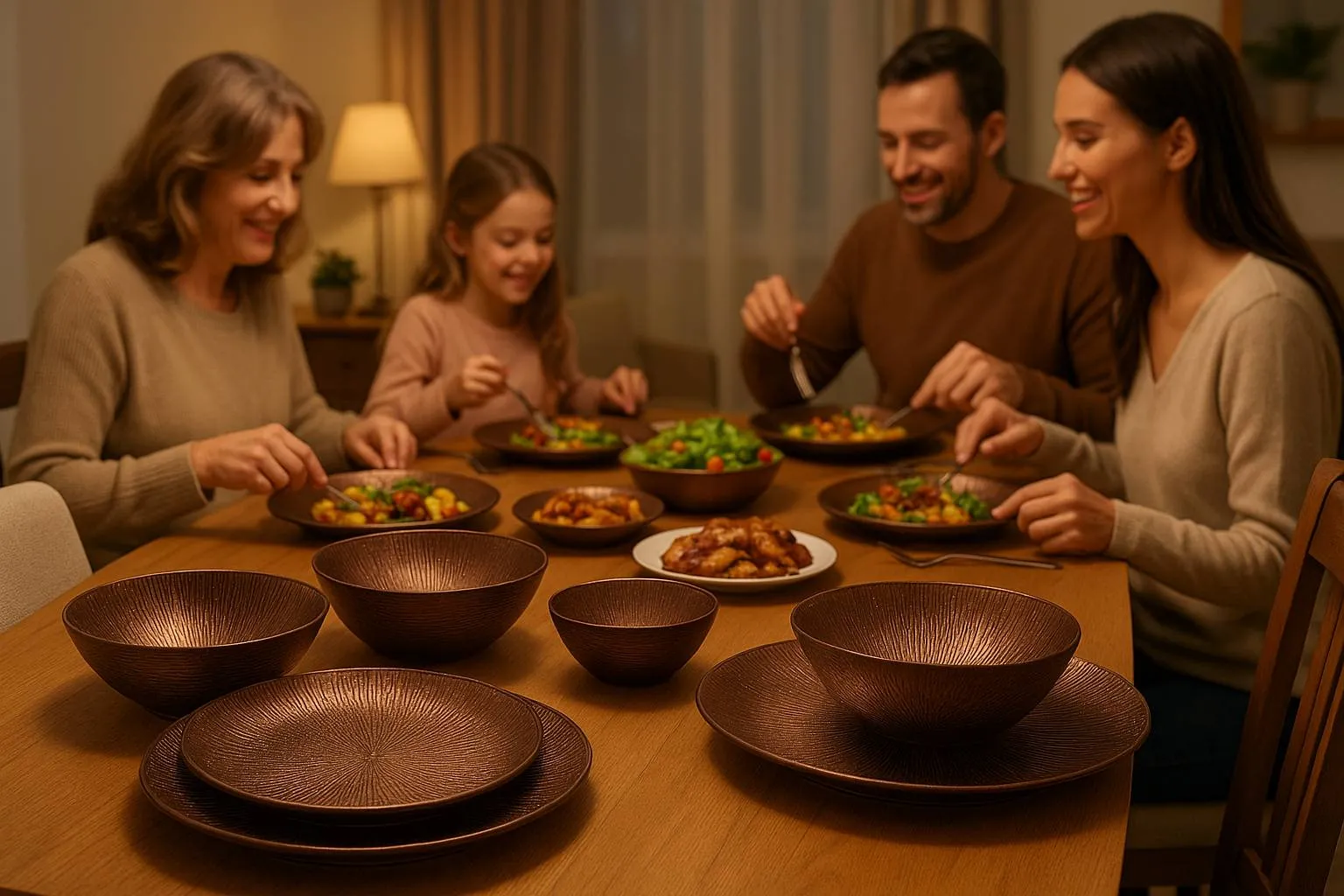 Bronze Textured Dinnerware Set