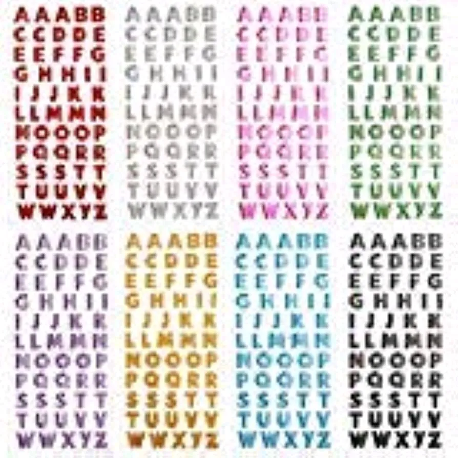 Alphabet Colour Glitter Sheet