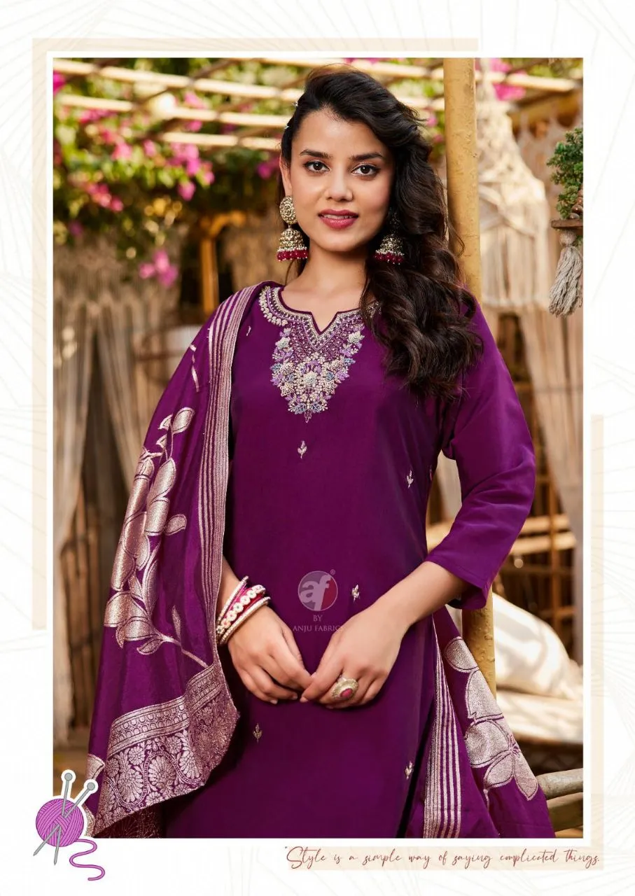 Embroidered Purple Kurti