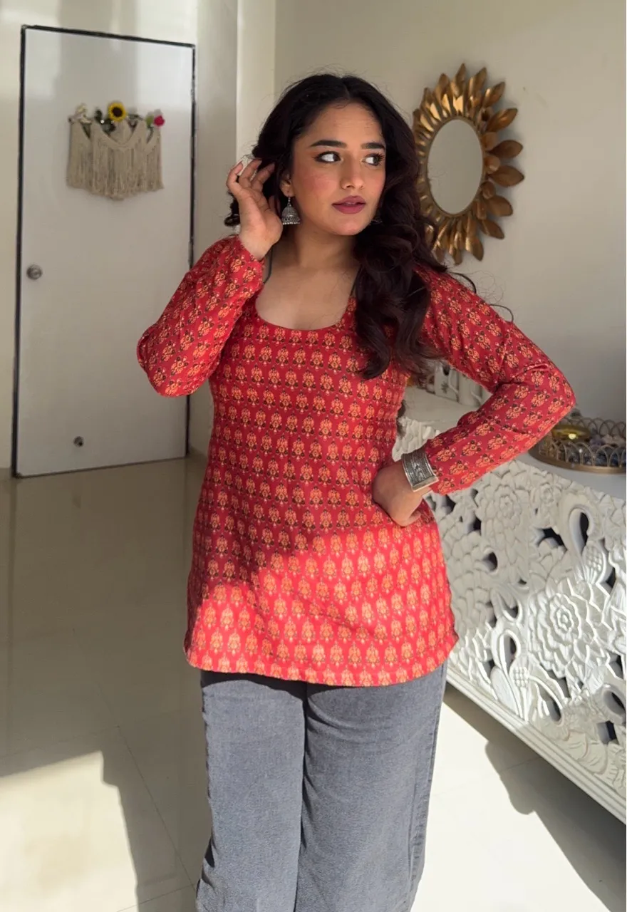 Halter Neck Woolen Kurti view 3