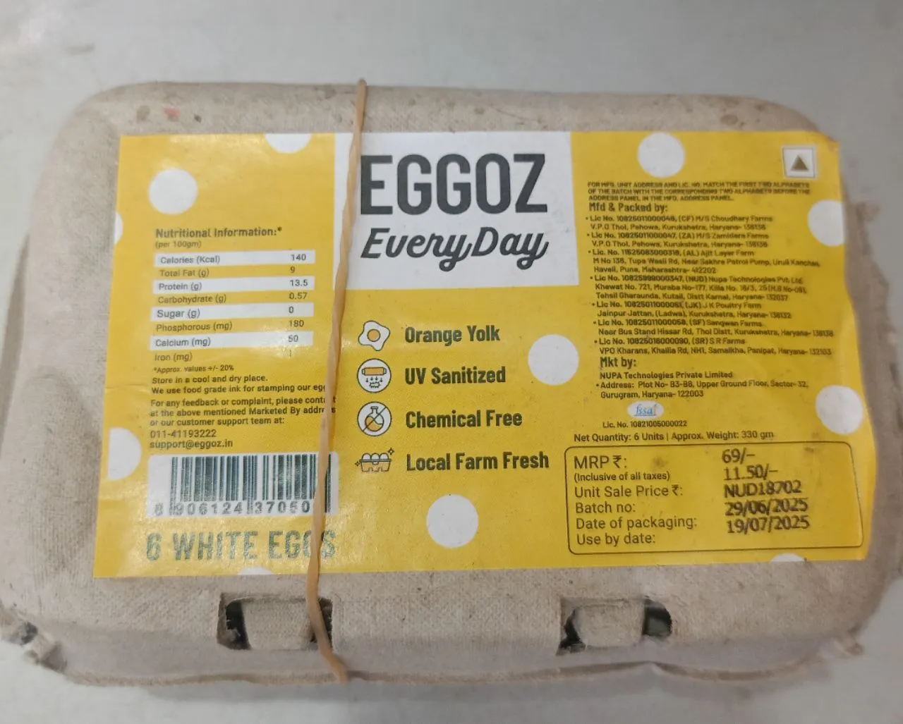 Eggoz EveryDay White Eggs 6 Pieces