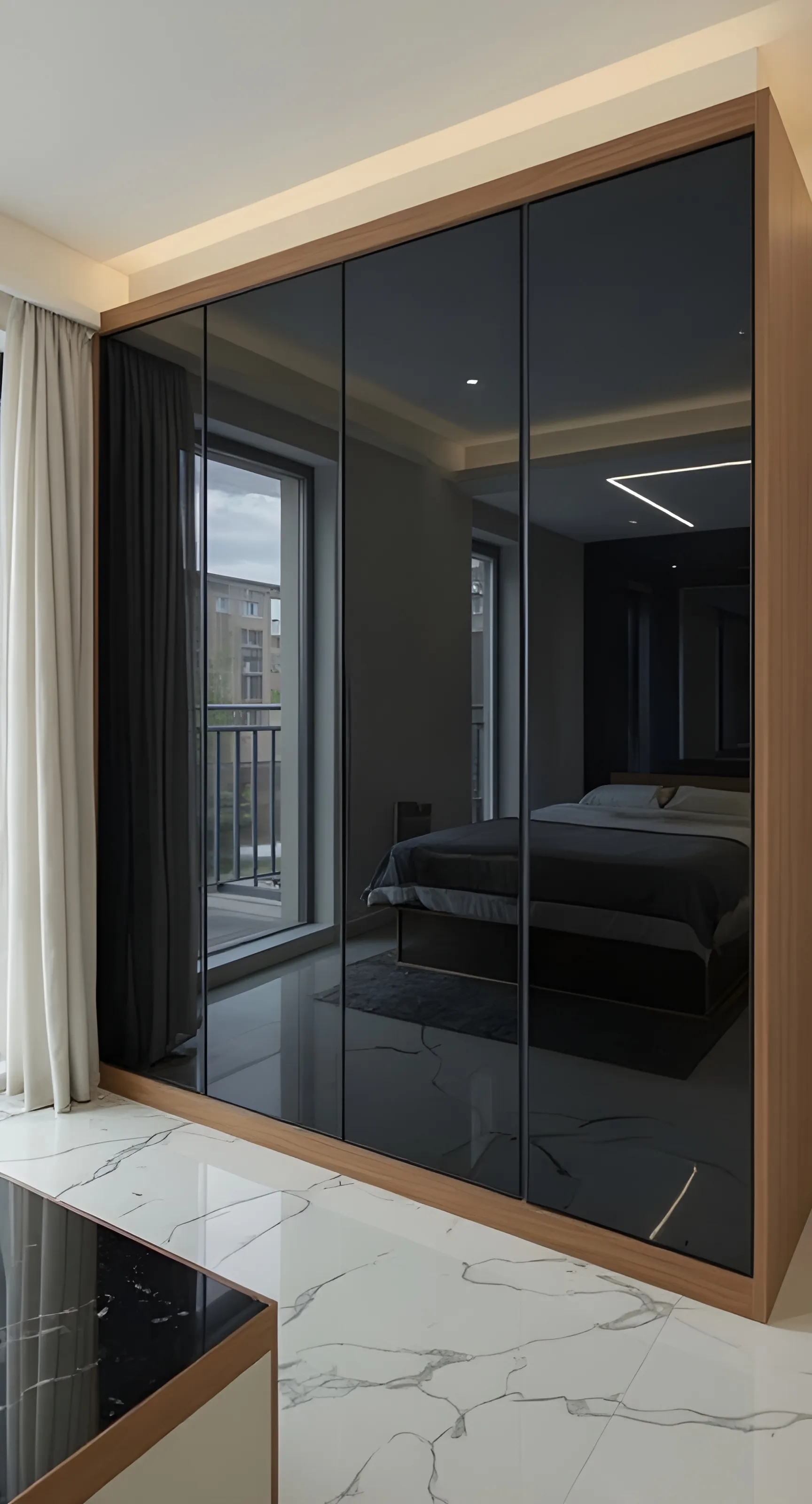Mirror Glass Sliding Doors