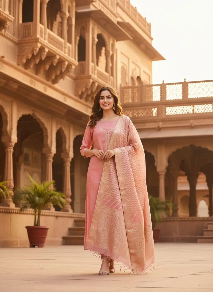 Elegant Peach Salwar Suit