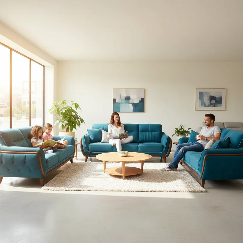 Homeland Furniture Teal Sofa
