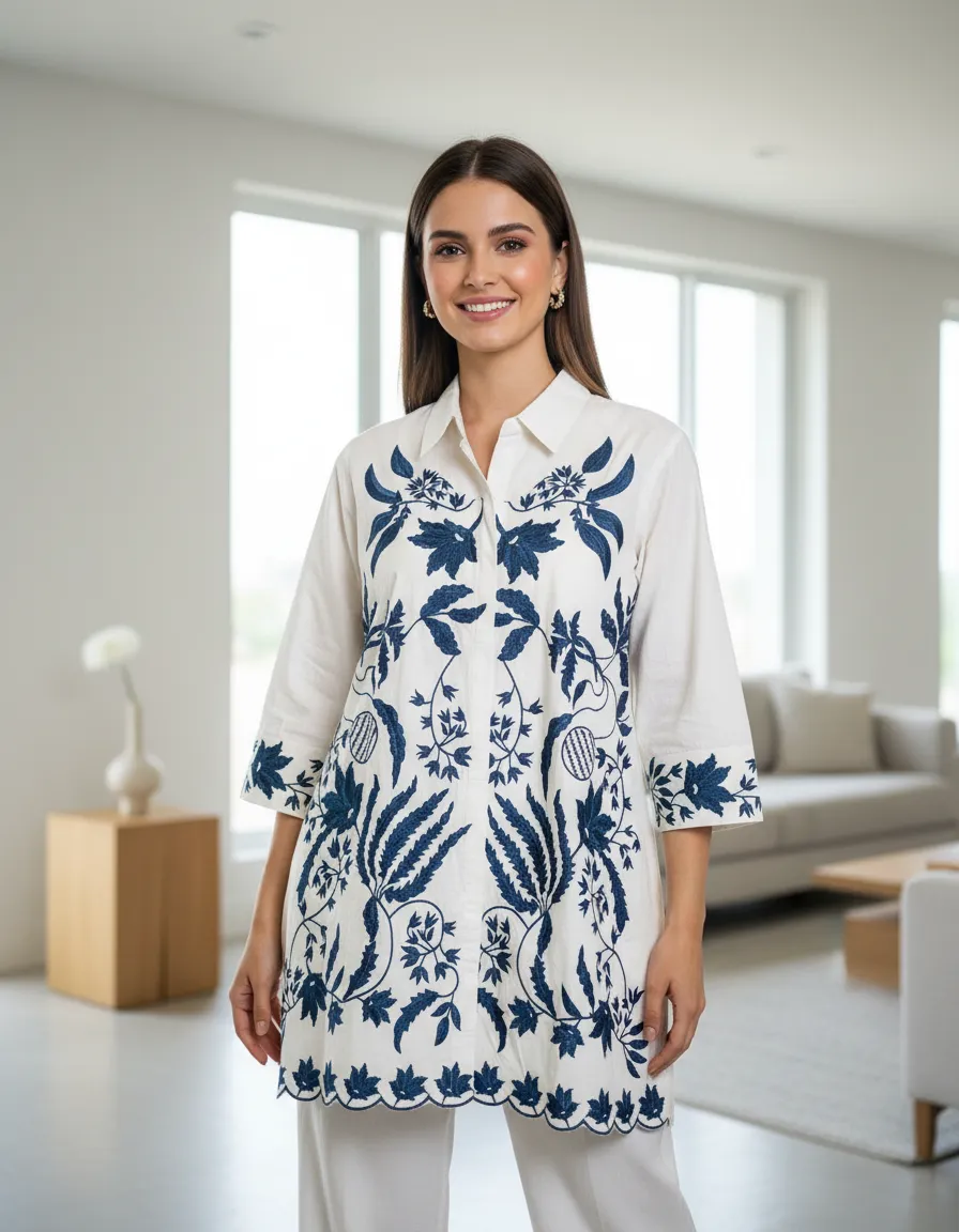 Embroidered Cord Set