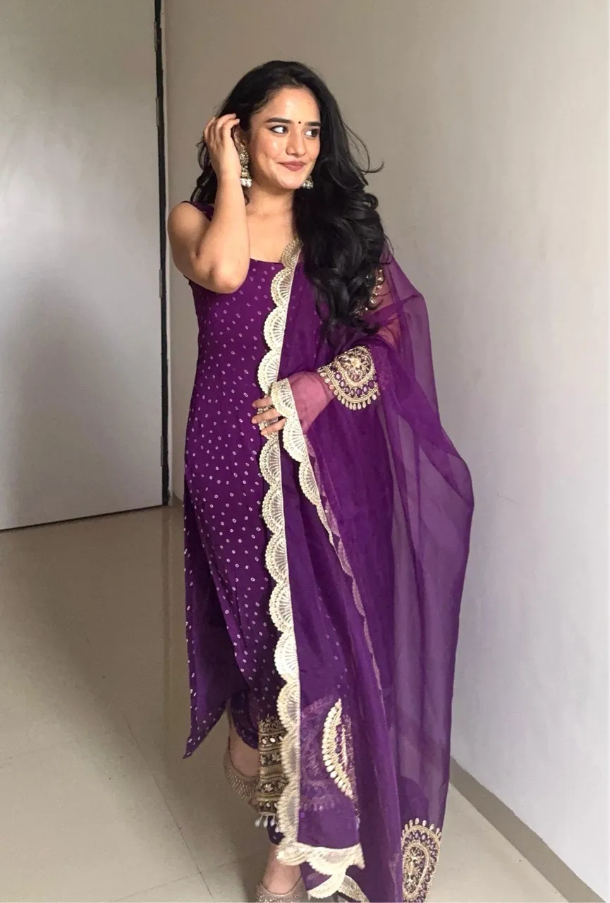'Ada' Suit Set- Purple view 3