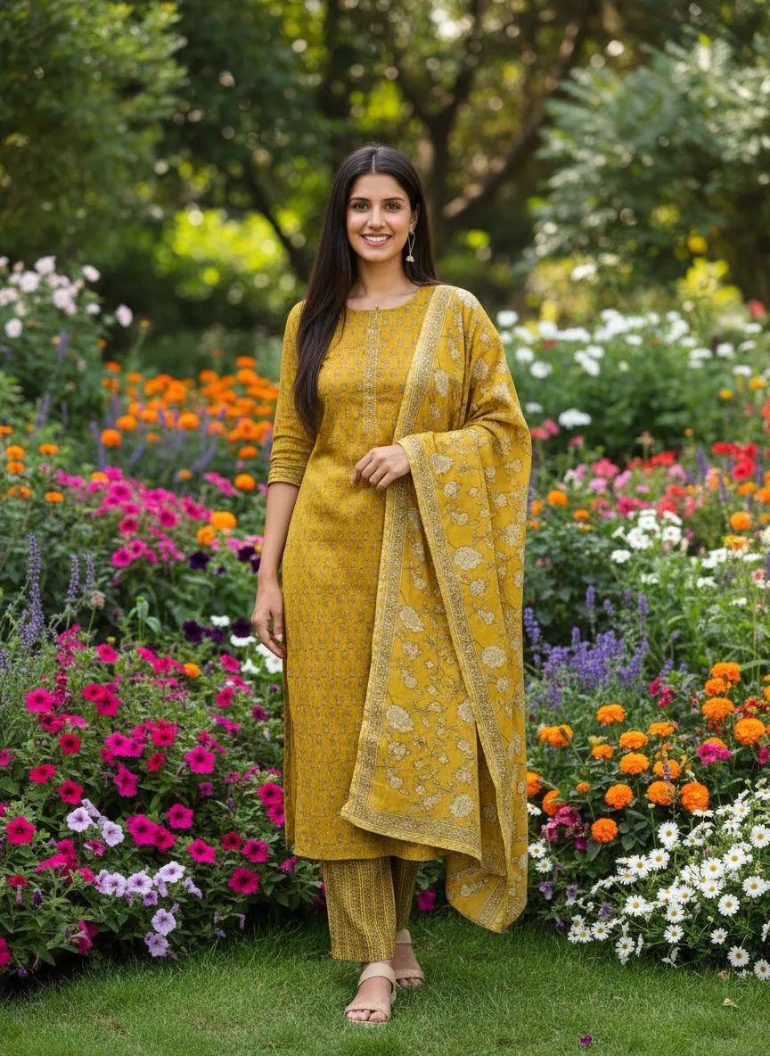 Traditional Mustard Salwar Suit